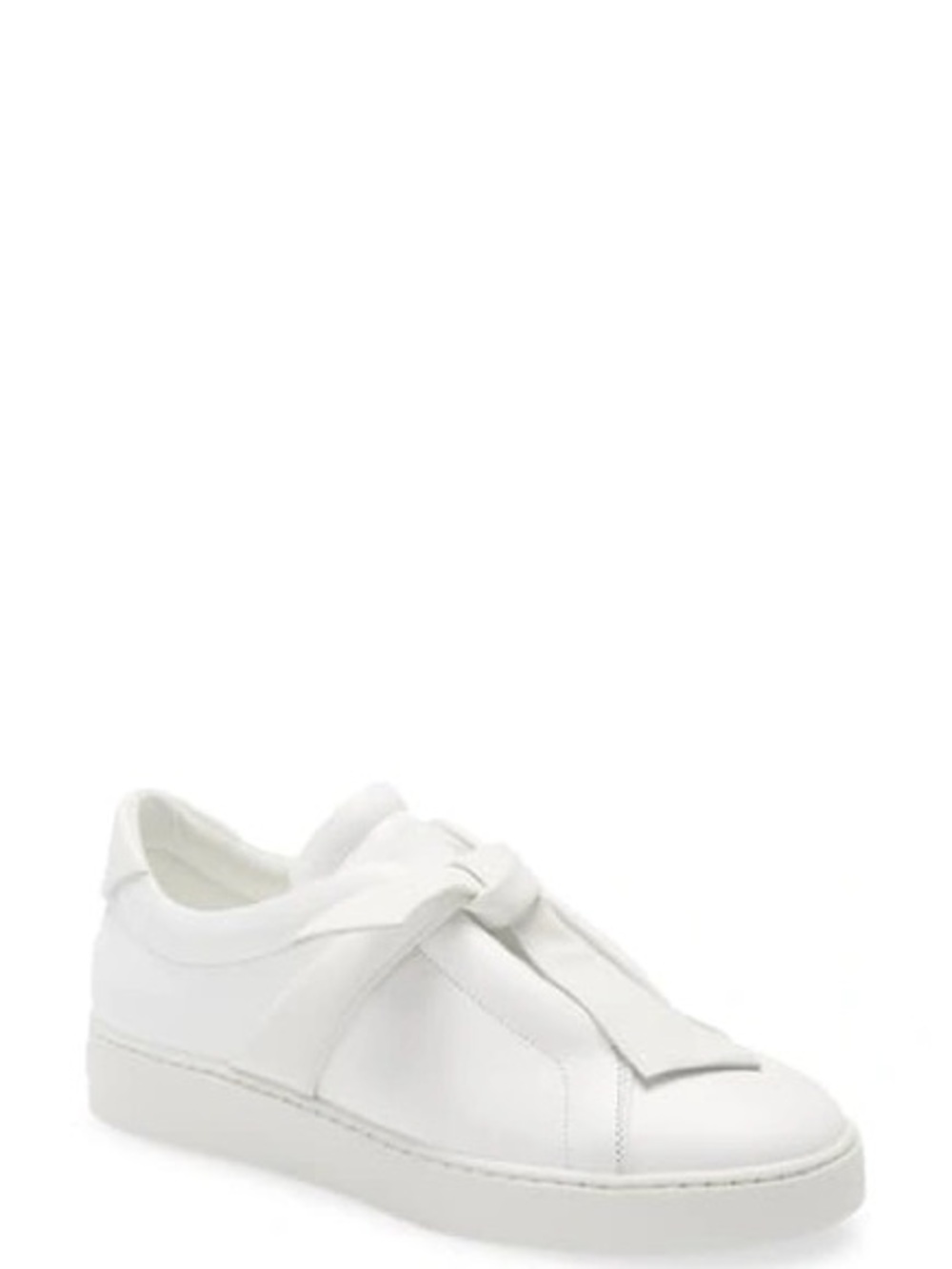 Women’s White Leather Knot-Detail Sneaker